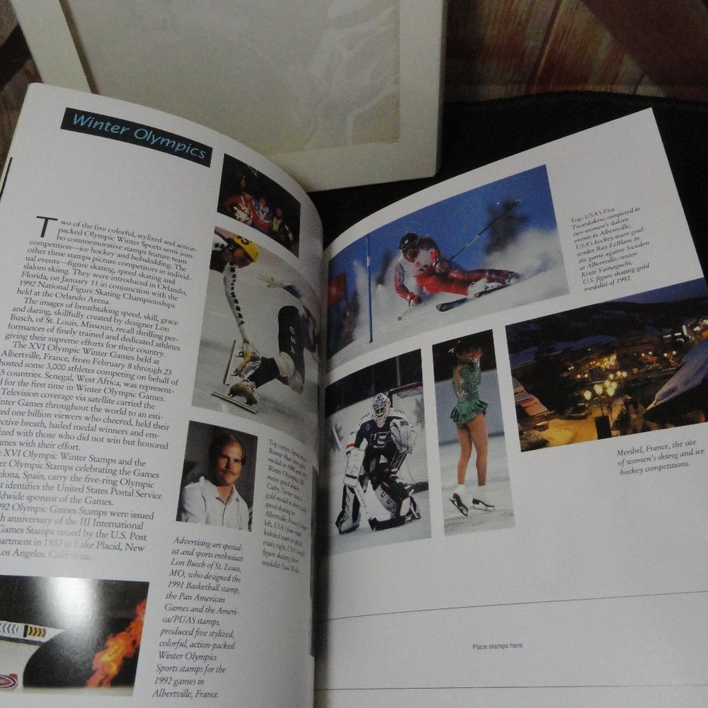 1992 USPS Olympic commemorative stamp collection Book~no stamps~Great shape~ - Picture 3 of 4
